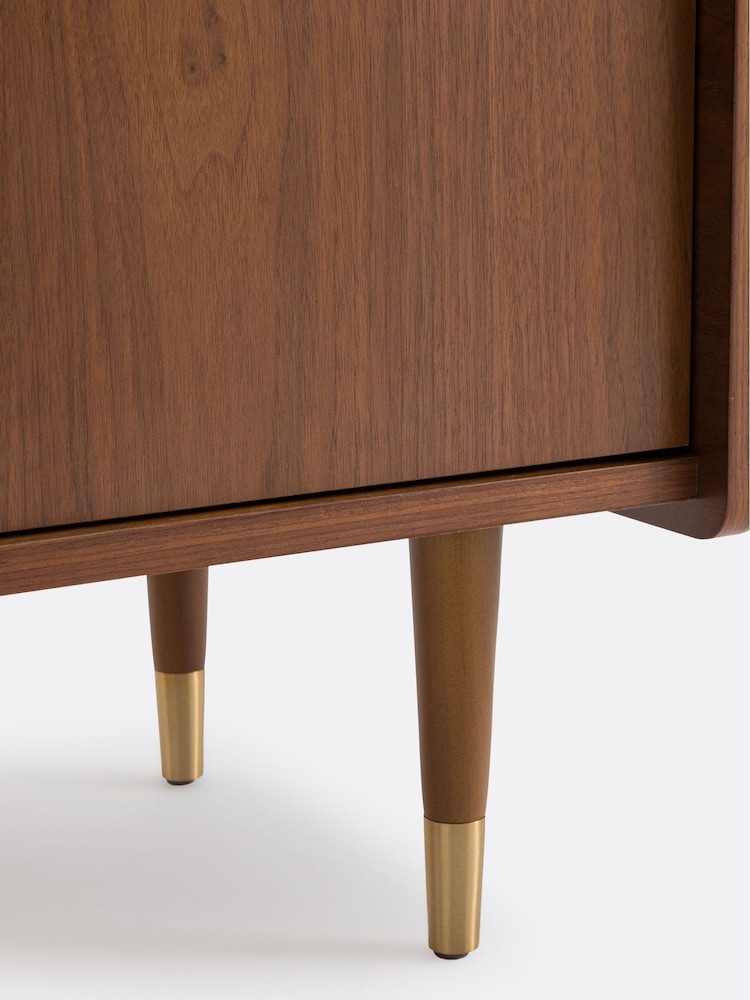 La Redoute Intérieurs Walnut Ronda Vintage 3 Door Bar Cabinet - Image 4 of 4