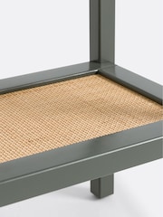 La Redoute Intérieurs Dark Khaki Gabin Solid Pine & Cane Double Level Console Table - Image 4 of 6