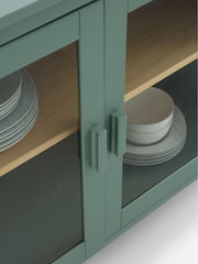 La Redoute Intérieurs Green Eucalyptus Alvina 3 Door Low Display Cabinet - Image 4 of 5