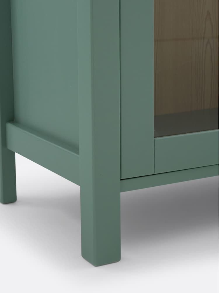 La Redoute Intérieurs Green Eucalyptus Alvina 3 Door Low Display Cabinet - Image 5 of 5