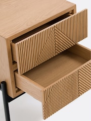 La Redoute Intérieurs Light Oak Lodge Bedside Table with 2 Drawers - Image 2 of 5