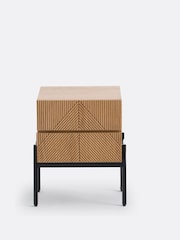 La Redoute Intérieurs Light Oak Lodge Bedside Table with 2 Drawers - Image 3 of 5