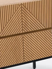 La Redoute Intérieurs Light Oak Lodge Bedside Table with 2 Drawers - Image 4 of 5