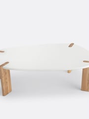 La Redoute Intérieurs White Galet Organically Shaped Beech Coffee Table - Image 3 of 6