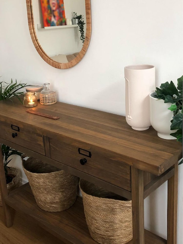 La Redoute Intérieurs Wood Lunja Console Table in Solid Pine - Image 1 of 6