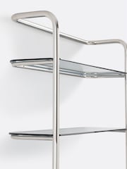 La Redoute Intérieurs Walnut Giorgio Chrome Plated Steel Shelf with Storage Unit - Image 2 of 6