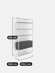 La Redoute Intérieurs Walnut Giorgio Chrome Plated Steel Shelf with Storage Unit - Image 3 of 6