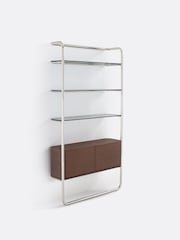 La Redoute Intérieurs Walnut Giorgio Chrome Plated Steel Shelf with Storage Unit - Image 4 of 6