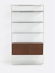 La Redoute Intérieurs Walnut Giorgio Chrome Plated Steel Shelf with Storage Unit - Image 5 of 6