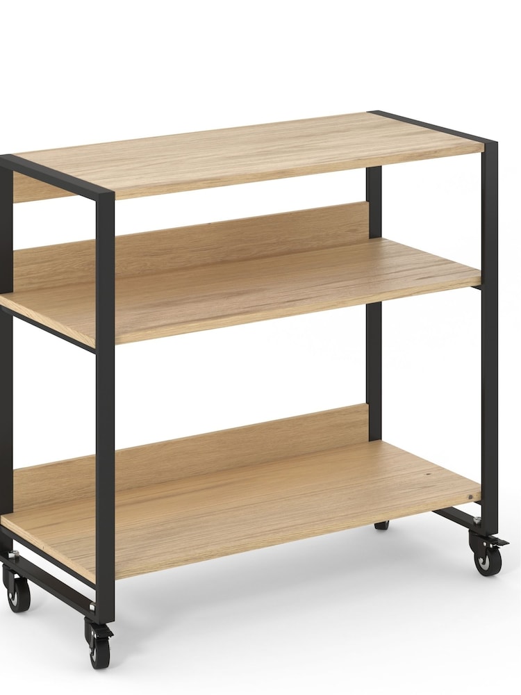 La Redoute Intérieurs Natural Hiba Industrial Serving Trolley with Casters - Image 1 of 6