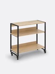 La Redoute Intérieurs Natural Hiba Industrial Serving Trolley with Casters - Image 2 of 6