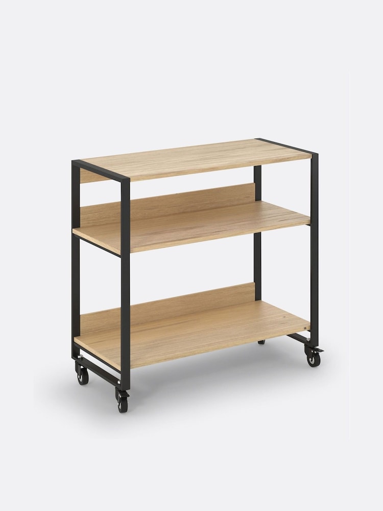 La Redoute Intérieurs Natural Hiba Industrial Serving Trolley with Casters - Image 2 of 6