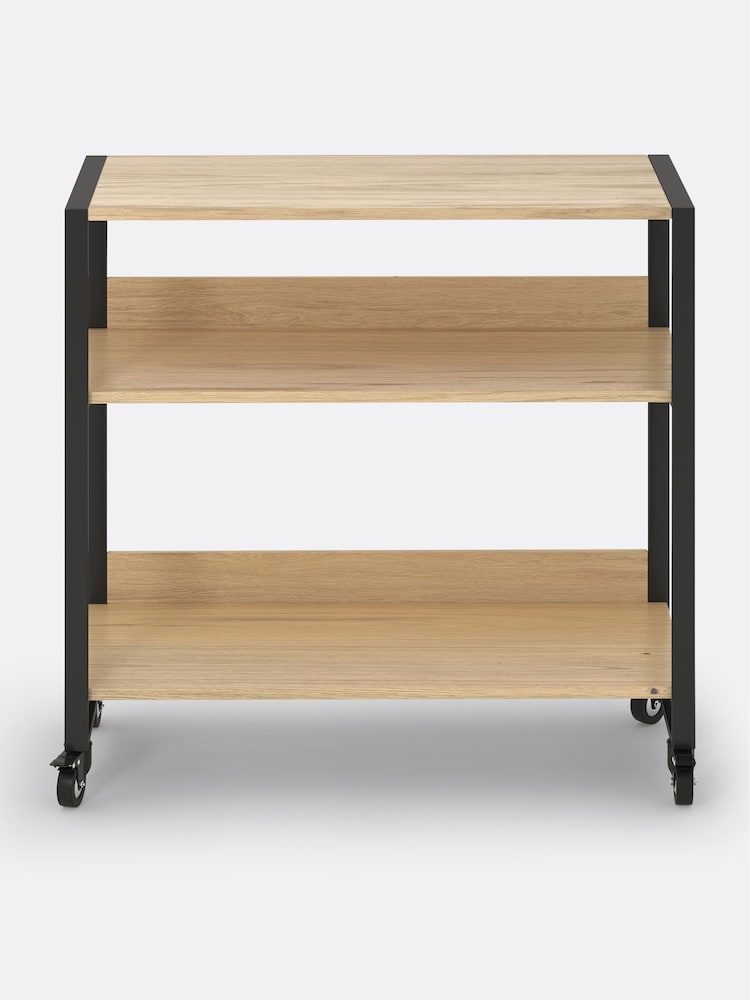 La Redoute Intérieurs Natural Hiba Industrial Serving Trolley with Casters - Image 6 of 6