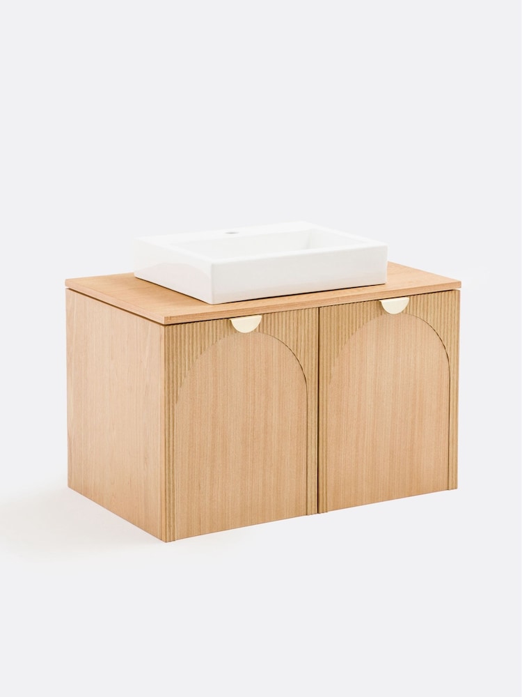 La Redoute Intérieurs Oak Gisela 2 Door Wall Hung Bathroom Vanity Unit - Image 2 of 6