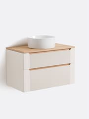 La Redoute Intérieurs Egg Shell Naida Suspended Bathroom Vanity Unit with 2 Drawer - Image 1 of 5