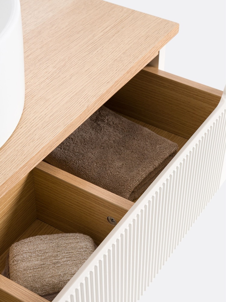 La Redoute Intérieurs Egg Shell Naida Suspended Bathroom Vanity Unit with 2 Drawer - Image 5 of 5