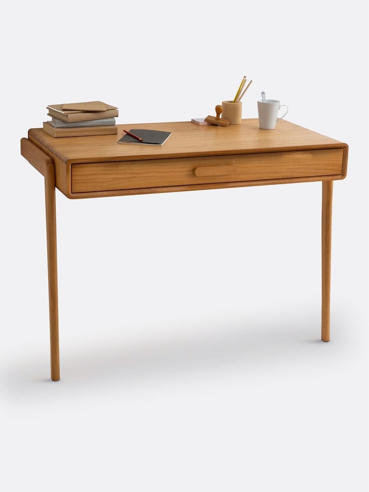 La Redoute Intérieurs Dark Oak Wood Colas Vintage Console Desk - Image 1 of 4