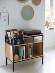 La Redoute Intérieurs Oak Volga L87cm Metal Record Player Unit - Image 1 of 5