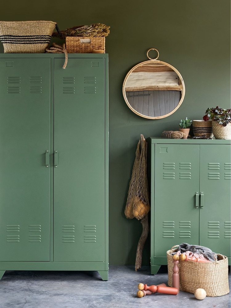 La Redoute Intérieurs Green Eucalyptus Hiba Industrial Low Metal Cabinet - Image 1 of 6 La Redoute Intérieurs Green Eucalyptus Hiba Industrial Low Metal Cabinet - Image 1 of 6