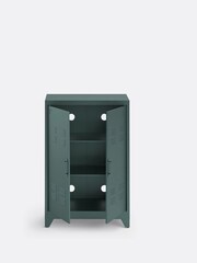 La Redoute Intérieurs Green Eucalyptus Hiba Industrial Low Metal Cabinet - Image 5 of 6