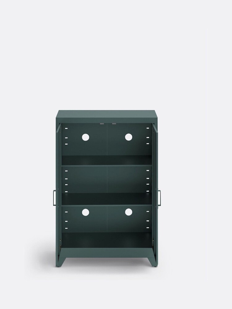 La Redoute Intérieurs Green Eucalyptus Hiba Industrial Low Metal Cabinet - Image 6 of 6 La Redoute Intérieurs Green Eucalyptus Hiba Industrial Low Metal Cabinet - Image 6 of 6