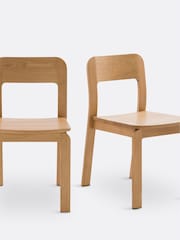 La Redoute Intérieurs Set of 2 Oak Talet Solid Oak Chairs - Image 4 of 6