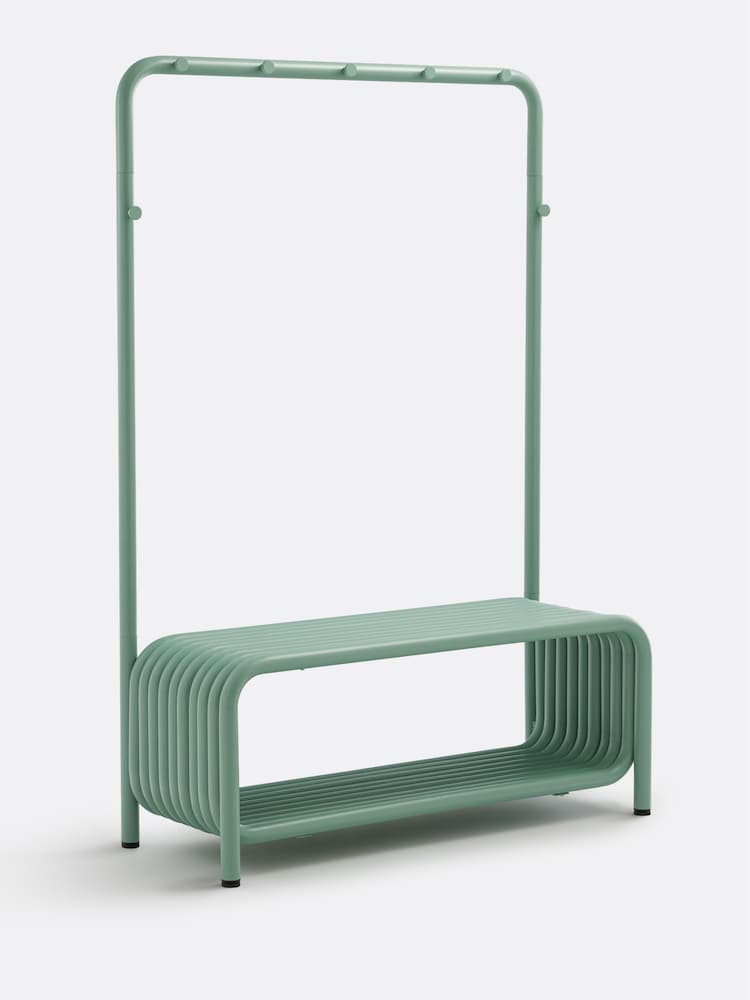 La Redoute Intérieurs Grey Green Tubi Steel Cloakroom Bench - Image 2 of 4