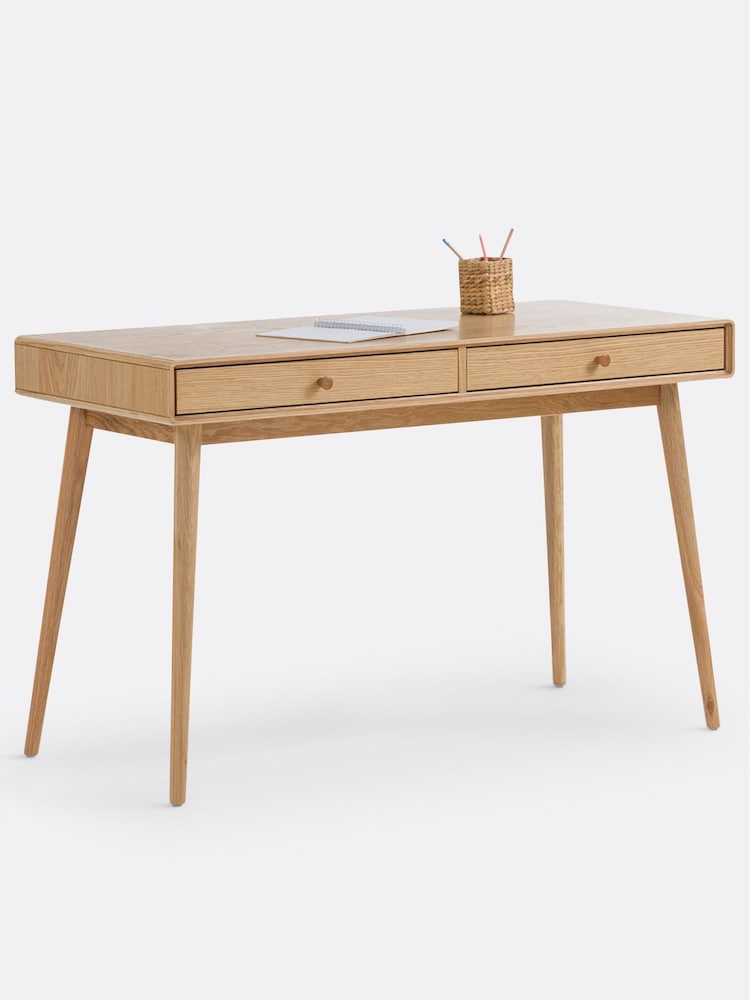 La Redoute Intérieurs Oak Miji Oak 2 Drawer Desk - Image 1 of 6