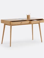 La Redoute Intérieurs Oak Miji Oak 2 Drawer Desk - Image 4 of 6