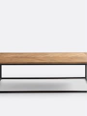 La Redoute Intérieurs Pine Nottingham Parquet Pine & Metal Coffee Table - Image 3 of 4