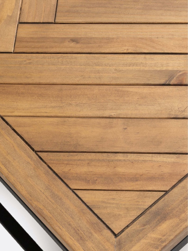 La Redoute Intérieurs Pine Nottingham Parquet Pine & Metal Coffee Table - Image 4 of 4