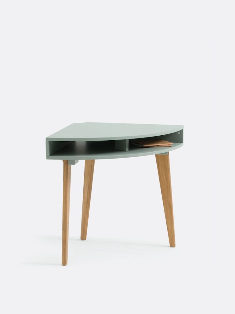 La Redoute Intérieurs Light Khaki Wood Grimsby Pine Corner Console Desk - Image 1 of 4