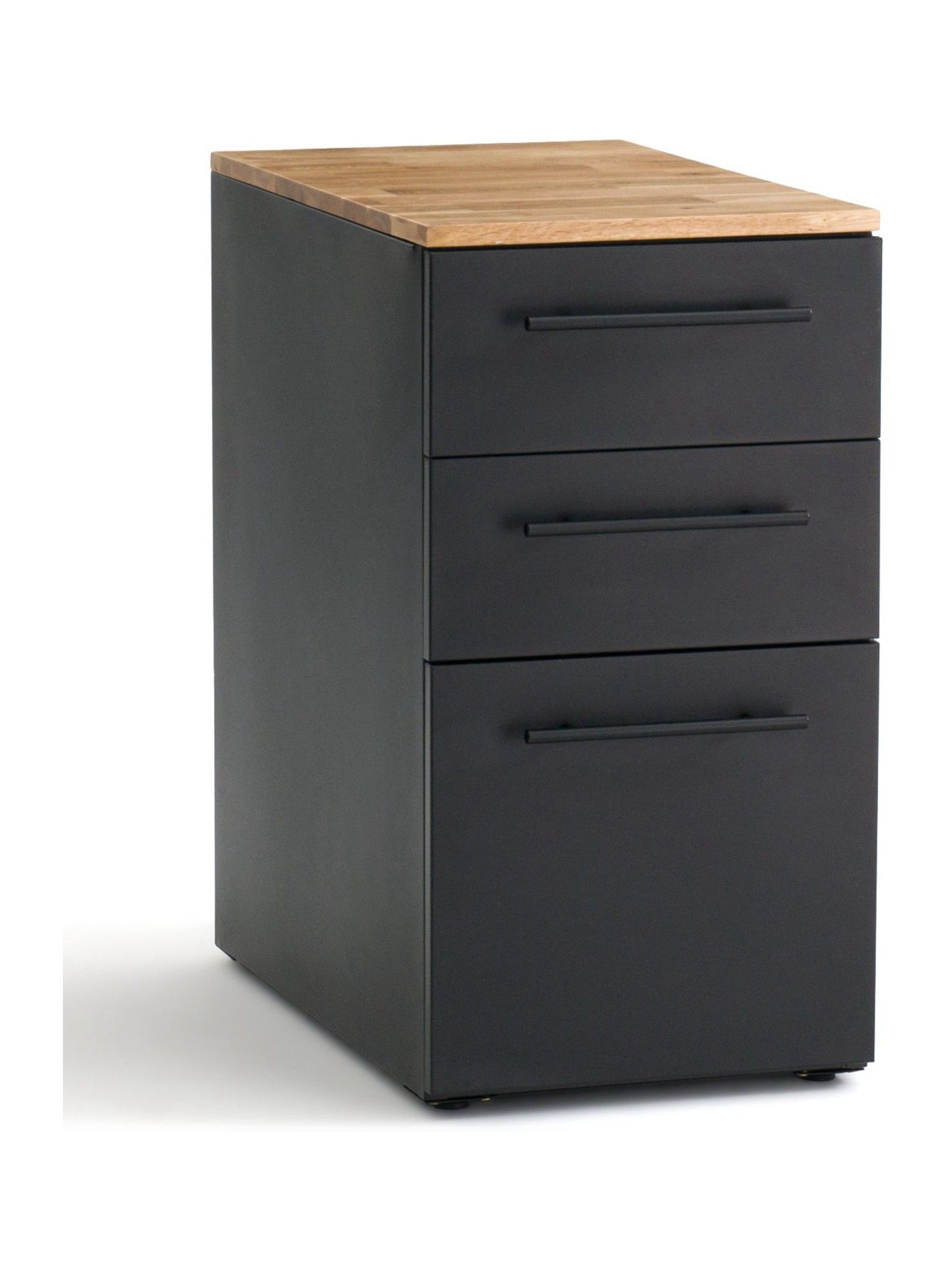 Buy La Redoute Intérieurs Black Hiba Industrial Oak & Metal 3-Drawer ...