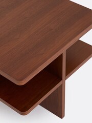 La Redoute Intérieurs Walnut Caliste & Travertine Bedside Table - Image 4 of 6