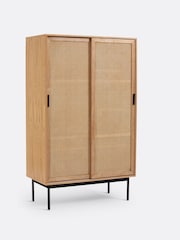 La Redoute Intérieurs Oak Waska Sliding Door & Rattan Double Wardrobe - Image 2 of 6