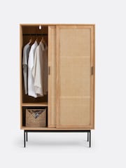 La Redoute Intérieurs Oak Waska Sliding Door & Rattan Double Wardrobe - Image 5 of 6