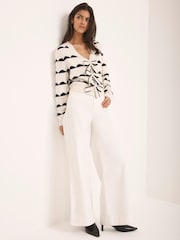 Mint Velvet White Wool Blend Bow Detail Cardigan - Image 4 of 8