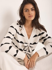 Mint Velvet White Wool Blend Bow Detail Cardigan - Image 5 of 8