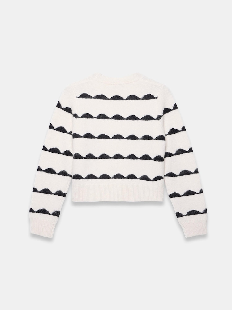 Mint Velvet White Wool Blend Bow Detail Cardigan - Image 8 of 8