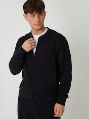 Threadbare Black Zip Through Sweat Bomber Jacket - Image 6 of 7