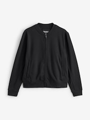 Threadbare Black Zip Through Sweat Bomber Jacket - Image 7 of 7