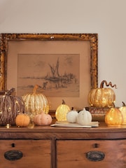 Lights4fun Multi Set of 3 Autumnal Glass Pumpkins - Image 4 of 9