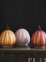 Lights4fun Multi Set of 3 Autumnal Glass Pumpkins - Image 9 of 9