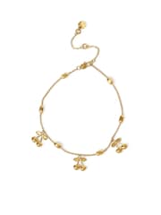 Aela Gold Tone Stainless Steel Waterproof Cherry Anklet - Image 1 of 2