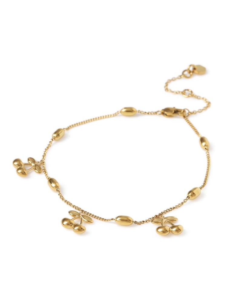 Aela Gold Tone Stainless Steel Waterproof Cherry Anklet - Image 2 of 2