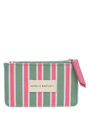 Estella Bartlett Green /  Pink Stripe Card Purse - Image 1 of 3