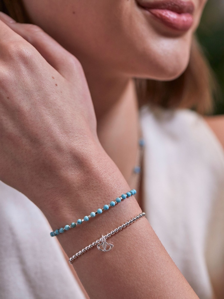 Estella Bartlett Silver Tone Wellness Blue Howlite Amelia Bracelet - Image 1 of 3