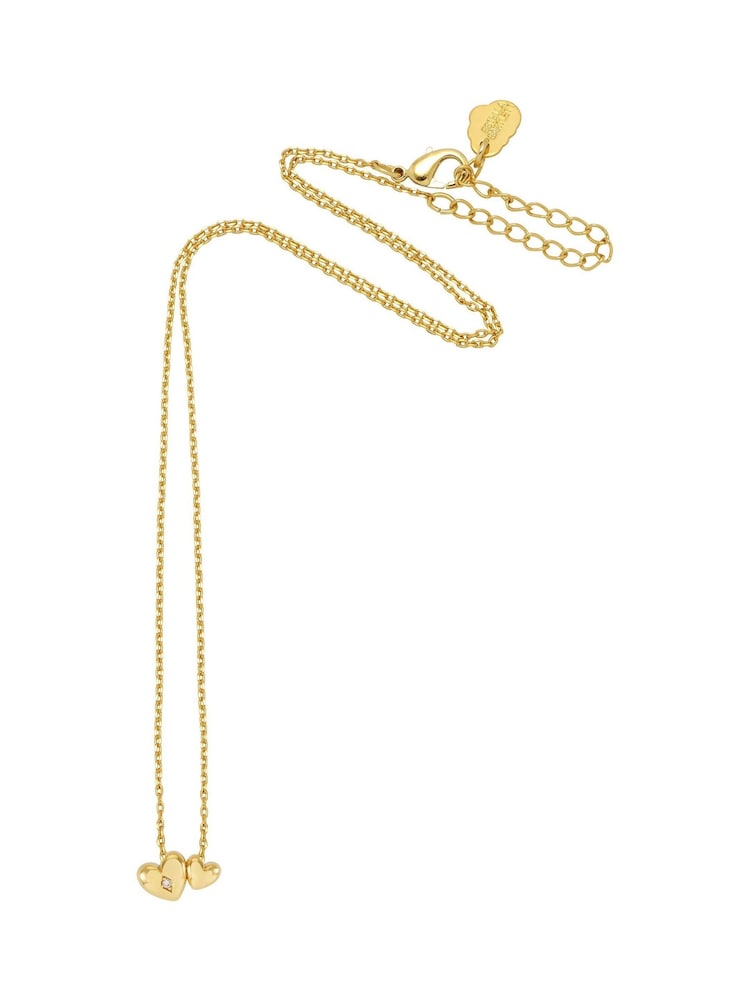 Estella Bartlett Gold Tone Double Heart Necklace - Image 2 of 4