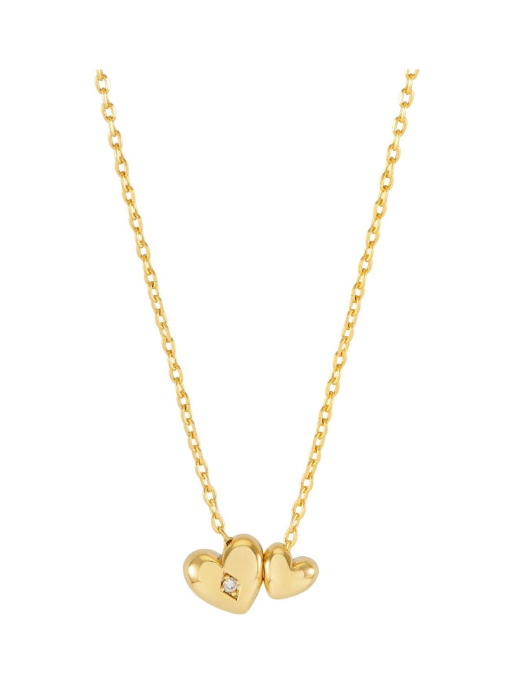 Estella Bartlett Gold Tone Double Heart Necklace - Image 4 of 4