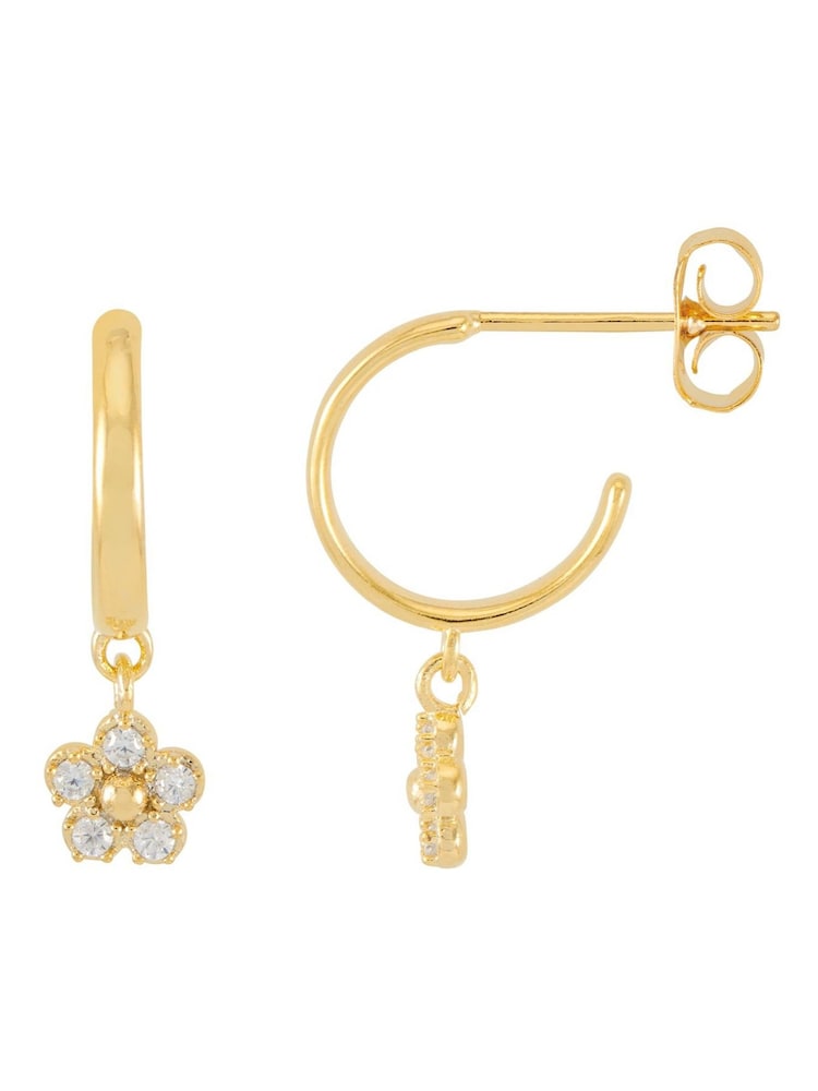 Estella Bartlett Gold Tone Flower Hoop Earrings - Image 1 of 2